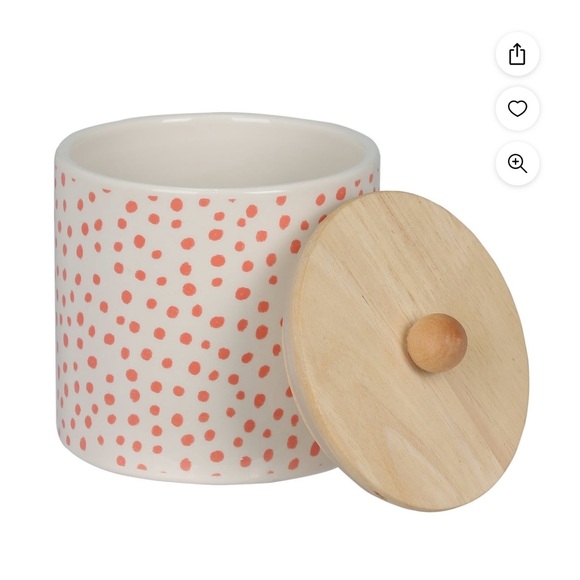 Way To Celebrate Orange Dot Ceramic Jar, 5" - Picture 7 of 12